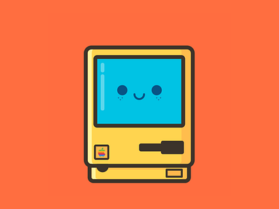 Macintosh. apple character design flat icon iconaday iconography illustration mac macintosh retro vector