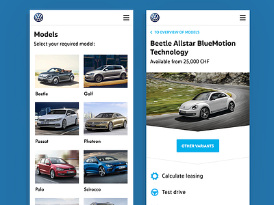 Volkswagen QR App for AMAG amag app car design geneva motor show leasing leasing calculator qr volkswagen vw web app