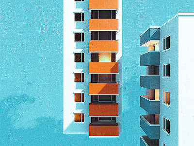 Buildings WIP 3d architecture blue sky cinema 4d minimal texture