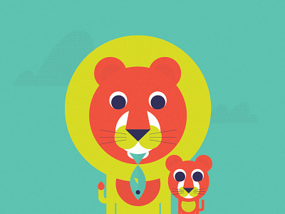 it's the mane event. cub illustration lion retro zoo