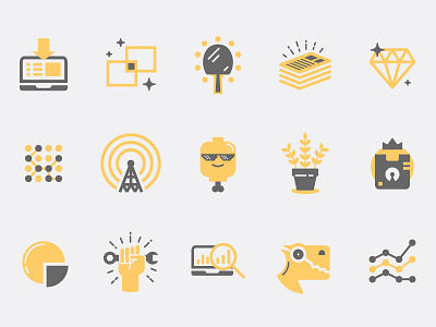 DW Icons data flat icons illustration vector wip