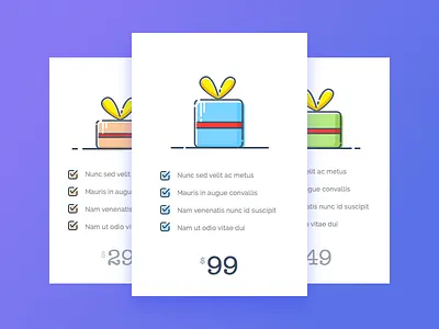 Day 6 - Package Pricing app challenge daily ui design gift icons illustration interaction interface package price