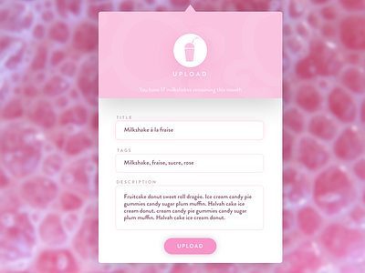 Upload a Milkshake design milkshake pink rose ui upload ux webdesign