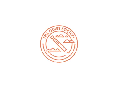 The Quiet Society badge clouds logo pencil seal stamp