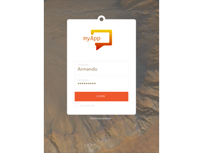 Login Screen first one flat design sketch