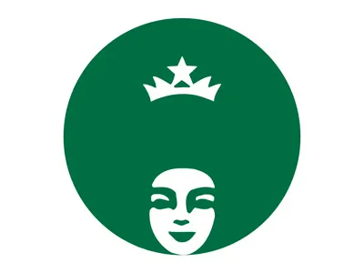 Afrobucks 2 afro crown girl icon logo spoof starbucks symbol