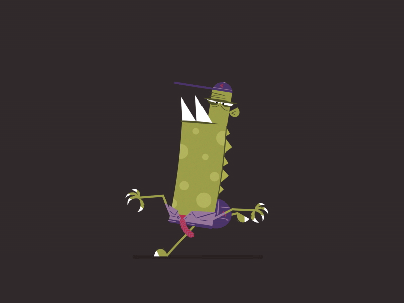 Don't be late for school kids! after effects animation character gif illustration monster school walk cycle