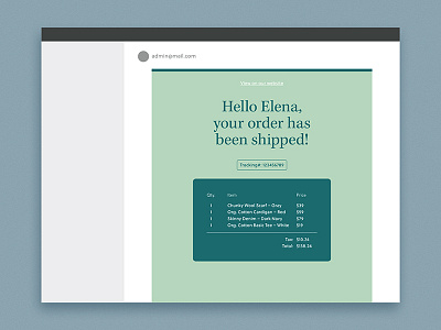 Daily UI 017 – Email Receipt daily ui daily ui 017 email receipt shopping