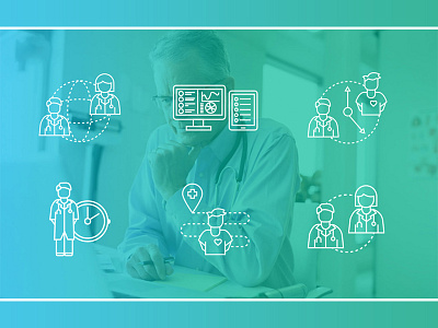 Treatspace UI Elements doctor icon design illustration medical monoline network patient ui design