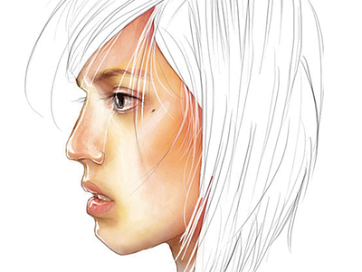 Whites digtal art face illustration lineart photoshop portrait tablet wacom