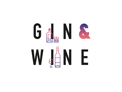 Gin & Wine drink event gin logo party type wine