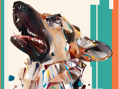 VA abstract animals background color dog portrait