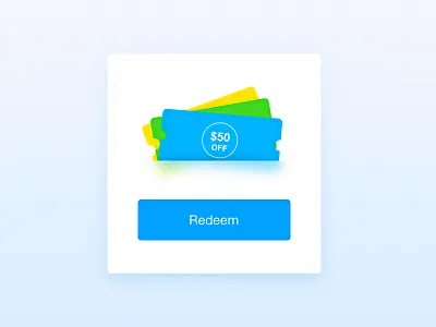 Day061 | Redeem Coupon blue clean coupon dailyui icon