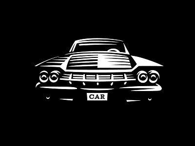 Car 7 car line logo old retro style