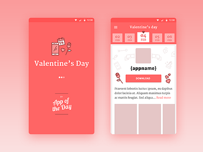 Valentine's day by App of the Day app calendar daily day design love pink red schedule valentines