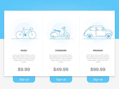 Daily UI 030 - Pricing 030 dailyui fiat 500 fixie icon illustration moto price pricing ui ux vespa