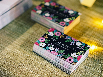 Floral Business Cards business card flowers logo painting wedding stationery weddings