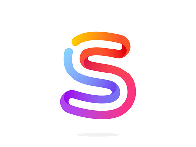 S letter colorful letter line logo mark multicolor rainbow s violet