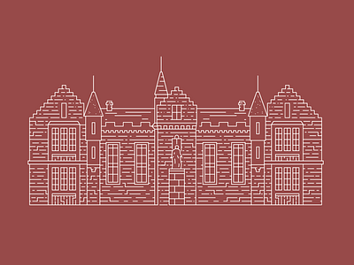 Aberdeen Grammar School, Scotland aberdeen architecture blueprint building city commission illustration illustrator line scotland vector