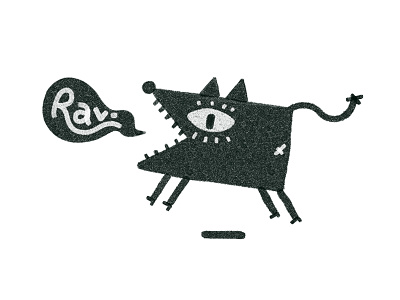 Rav black and white character design illustration