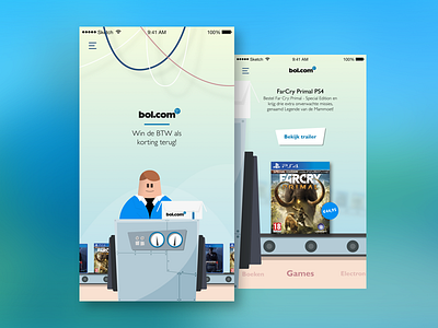Bol.com app concept screens app bol.com conveyor belt design illustration ios iphone mobile native phone scrollview slider