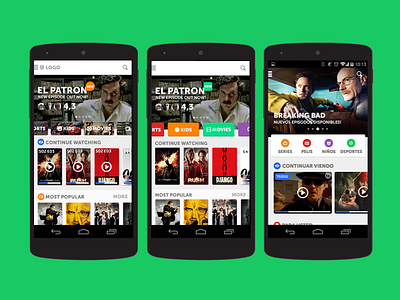 Mirado – Iterations el patron interaction design interface design mirado movies series ui user interface ux video video on demand vod