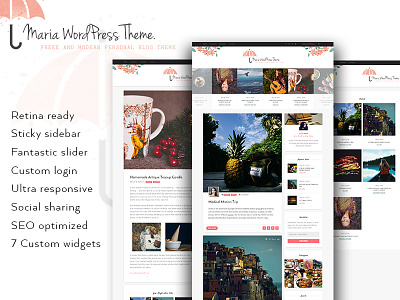 Maria A Personal Free WordPress Blog Theme free personal wordpress theme free wordpress blog theme wordpress theme free best