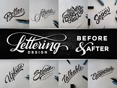 Lettering Logo Designs Before and After custom dalibass drawing hand drawn lettering logo logotype sketch