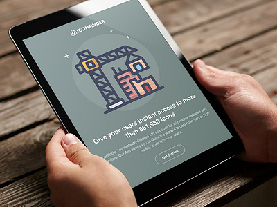 Iconfinder API landing page api design icon iconfinder landing responsive sketch