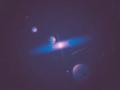 Universe asteroids bright colors cosmic galaxy illustration milky way planets space universe vector vibrant