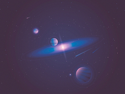 Universe asteroids bright colors cosmic galaxy illustration milky way planets space universe vector vibrant