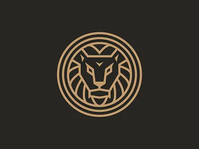 Roar! brand circle lion logo symmetry