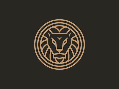 Roar! brand circle lion logo symmetry