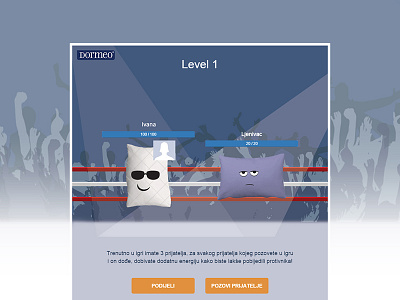 Pillow Fight | Facebook application app application croatia design dormeo facebook fight game pillow ui ux web