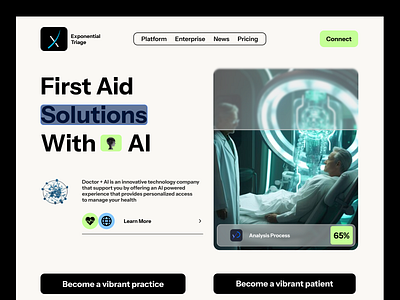 AI-Powered Healthcare Landing Page ai powered health care website dashboard design health care website landing page design medical website ui design uiux design