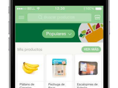 Comprea main screen grid grocery ios mobile products shopping