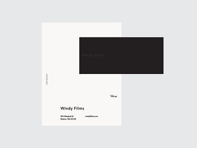 Windy brand branding business card envelope film studio hospitality letterhead logo stationery