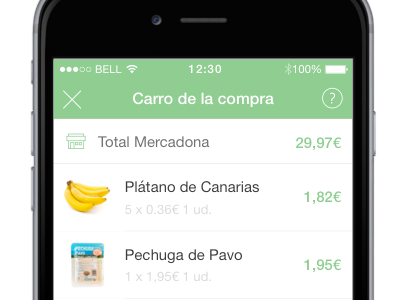 Comprea cart screen cart grocery ios mobile shopping