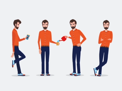 Bill 2d animation character gif illustration loop motion