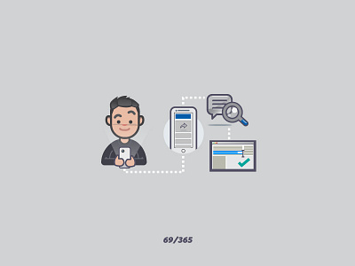 'Share' Challenge 069/365 content design facebook flat graphic guy icon illustration phone search share vector