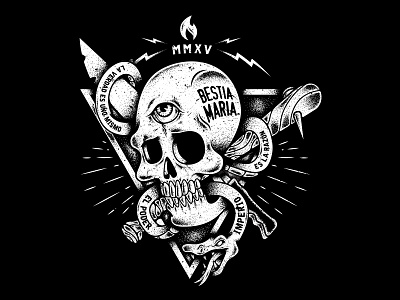 Bestia María EP Cover apparel black illustration illustrator music rock serpent skull vectors