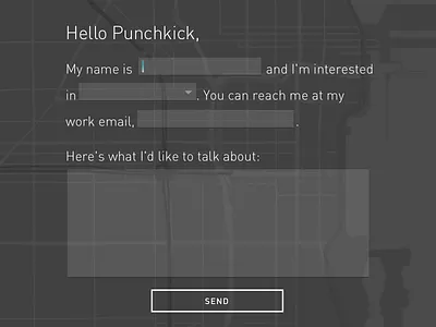 Punchkick Hello Form fields form interface ui website
