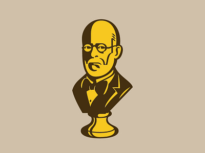 Bust bow tie bust glasses illustration man portrait