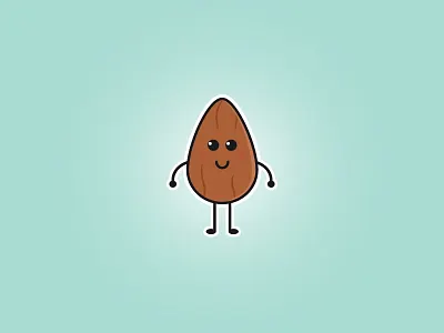 Almond almond cartoon cute food illustration nut yum