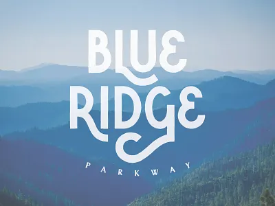 Blue Ridge Parkway design lettering mountains typography