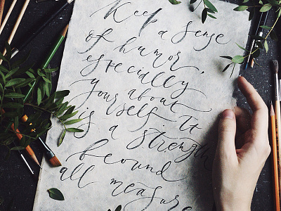 sense of humor brush calligraphy lettering