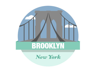 Brooklyn Bridge Badge bridge brooklyn city design flat new york