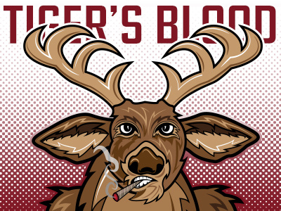 Tiger's Blood buck character deer illustration mascot