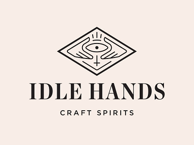 Idle Hands Logo concept devil eye hands identity liquor logo spirits