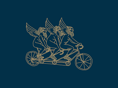 Bearded Bike Angels beard bicycles bike linework nevada reno tandem